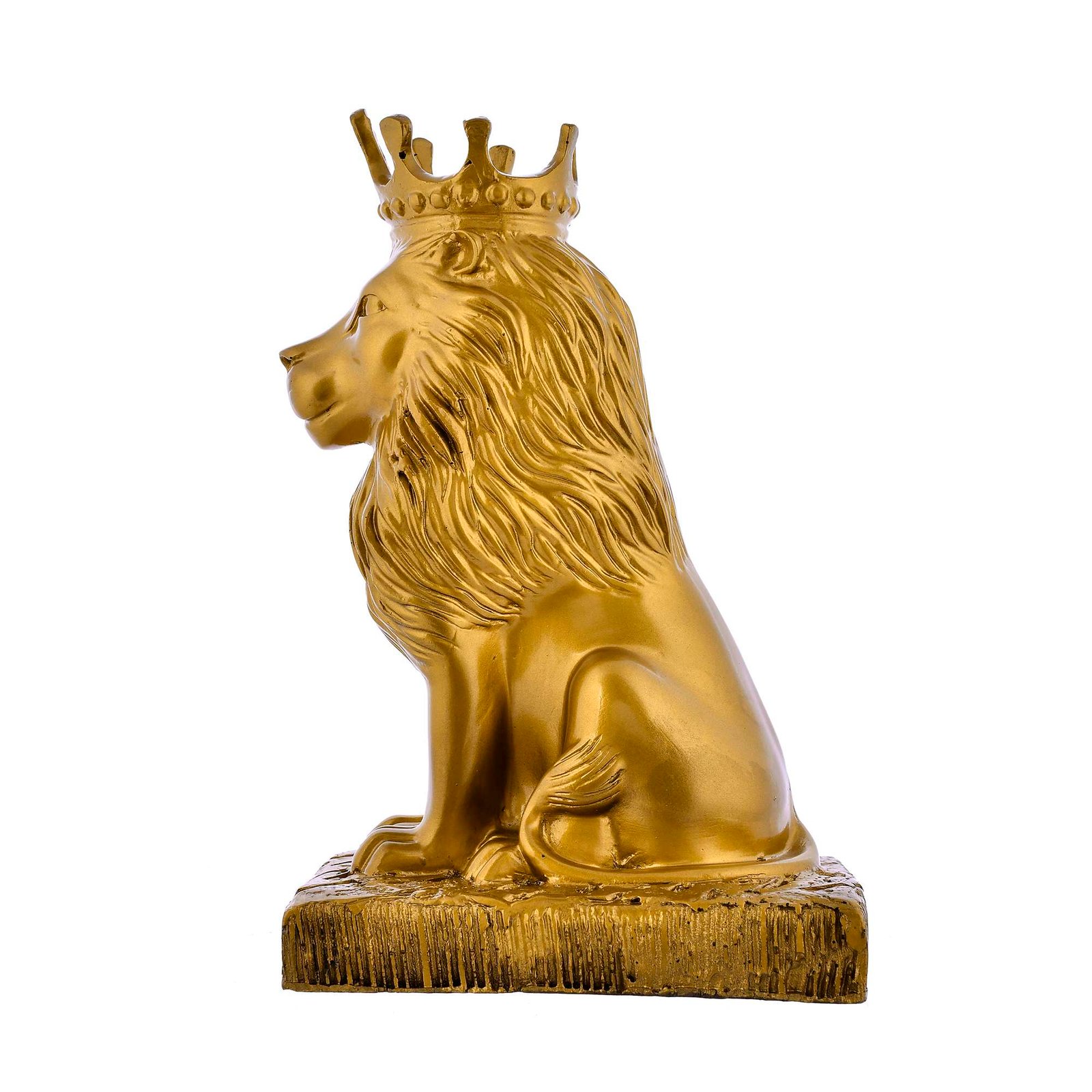 Lion Statue with Crown Sculpture - Image 3