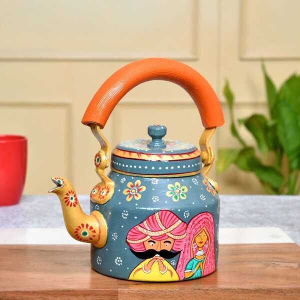Hand-Painted Aluminium Tea Kettle - 750 ml for kitchen décor Home Décor , Tea Party , Serving