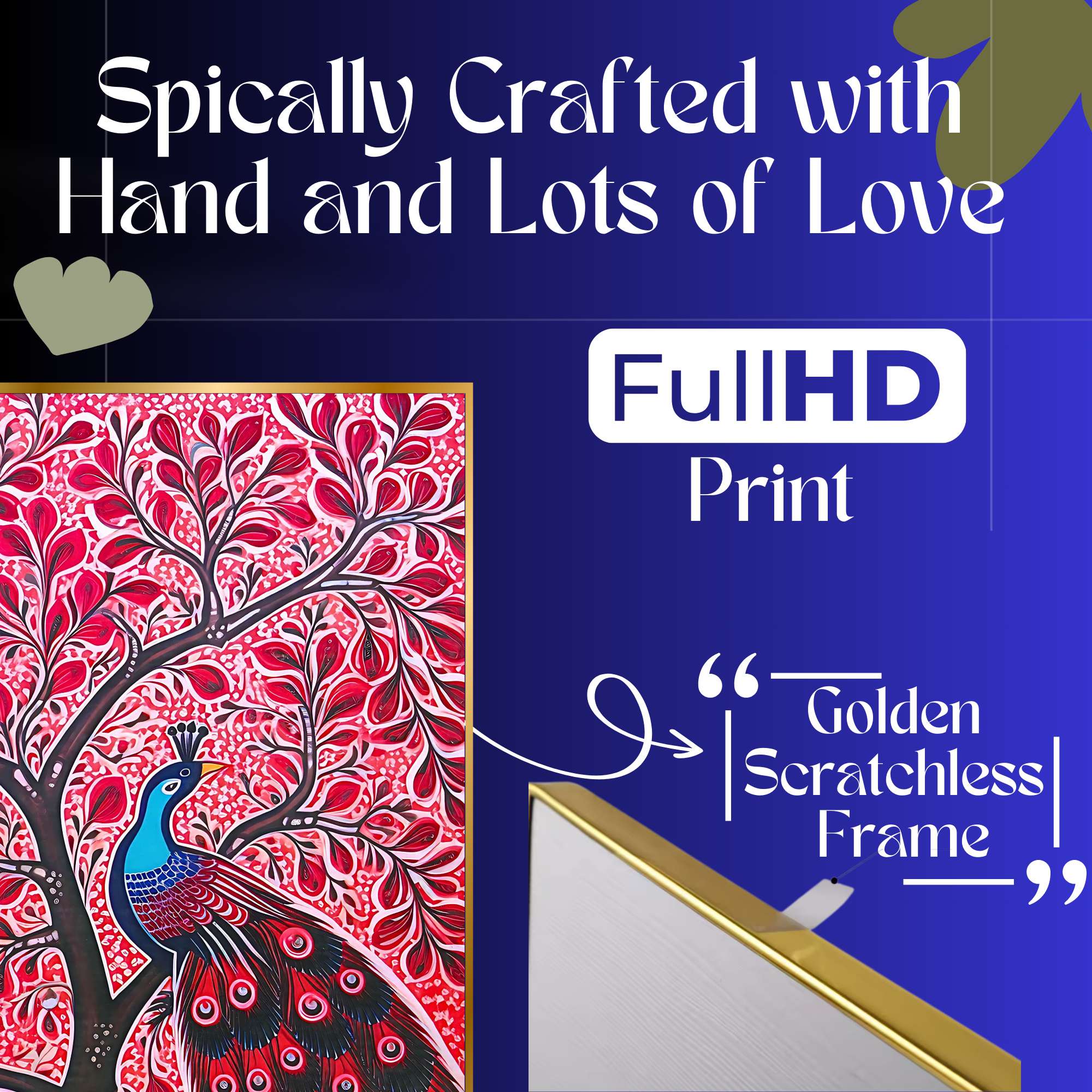 Set of Four Wall Paintings for Wall Dacoration Golden Framed Wall Paintings for Living Room & Bedroom Wall Art for Home Decoration & Office Wall Décor (13x10 inch CH-GD4-4) - Image 3